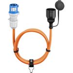 Goobay CEE-Adapterleitung CEE-Stecker auf Schutzkontakt-Kupplung 5 m - Campingkabel für (76224)