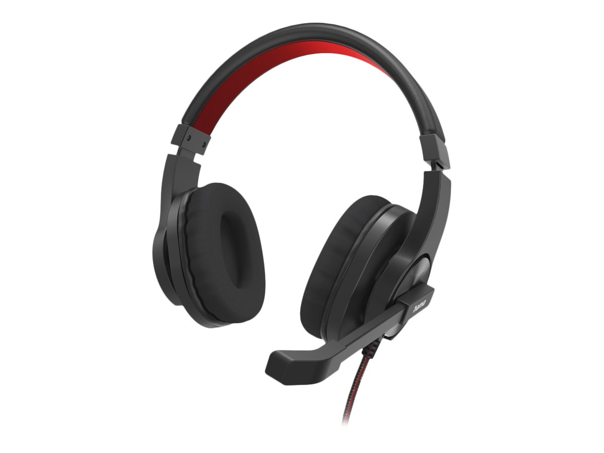 Hama HS-USB400 V2 PC-Office-Headset Stereo USB-A Schwarz, Rot