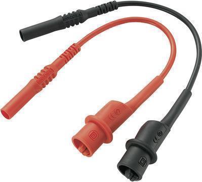 VOLTCRAFT MS-10 Sicherheits-Messleitungs-Set [Lamellenstecker 4 mm - Abgreifklemmen] 10.00 cm Schwarz, Rot 1 St. (MS-10-BK)