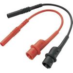 VOLTCRAFT MS-10 Sicherheits-Messleitungs-Set [Lamellenstecker 4 mm - Abgreifklemmen] 10.00 cm Schwarz, Rot 1 St. (MS-10-BK)