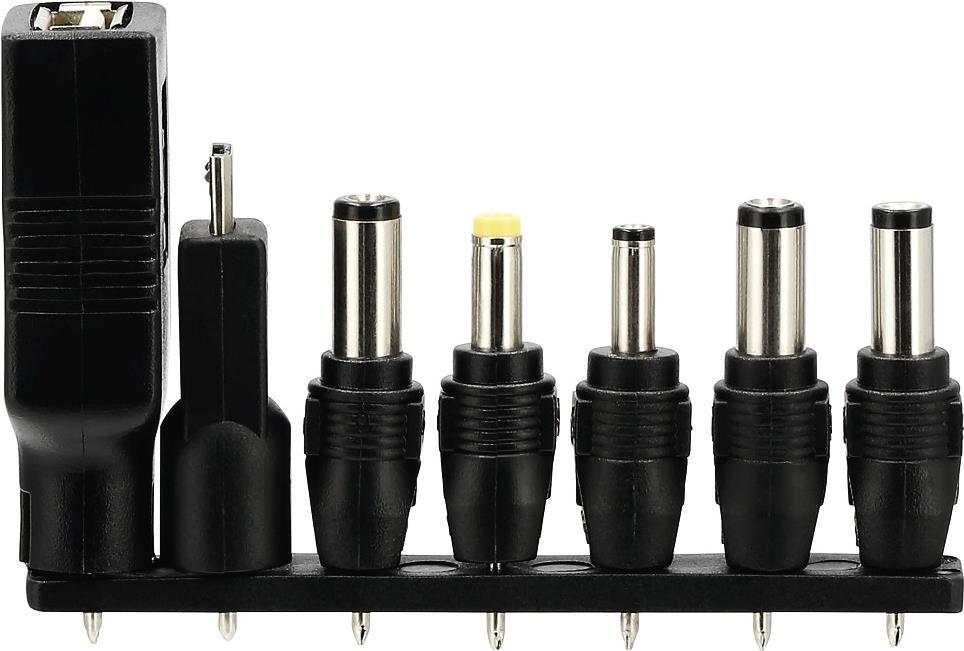 Hama "Eco" - Netzteil - 27 Watt - 2,25 A (2-poliger Stecker) - auf Kabel: Micro-USB, USB, power DC jack 3,5 mm (ID: 1,35 mm), power DC jack 4,0 mm (ID: 1,7 mm), power DC jack 5,5 mm (ID: 2,5 mm), power DC jack 5,5 mm (ID: 1,5 mm), power DC jack 5,0 mm (ID: 2,1 mm) - Schwarz (00137335)