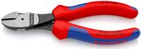 KNIPEX Kraft-Seitenschneider 160 mm, 74 02 160 SB Zange schwarz atramentiert, Kopf poliert, Griffe mit Mehrkomponenten-Hüllen; Schneidwert mittelharter Draht 3,4 Ø mm, harter Draht 2,5 Ø mm, Pianodraht 2,0 Ø mm; Länge 160 mm, Gewicht netto 209 g (74 02 160 SB)