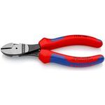 KNIPEX Kraft-Seitenschneider 160 mm, 74 02 160 SB Zange schwarz atramentiert, Kopf poliert, Griffe mit Mehrkomponenten-Hüllen; Schneidwert mittelharter Draht 3,4 Ø mm, harter Draht 2,5 Ø mm, Pianodraht 2,0 Ø mm; Länge 160 mm, Gewicht netto 209 g (74 02 160 SB)