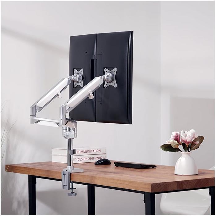 Logilink BP0090 Tischhalterung für 3 Monitore 17"-27" max. 7 kg Gasdruckfeder Silber