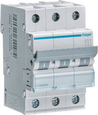 Hager MCN310. AC Eingangsfrequenz: 50/60 Hz, Nominale Stromabgabe: 10 A. Breite: 52,5 mm, Tiefe: 70 mm, Höhe: 83 mm (MCN310)