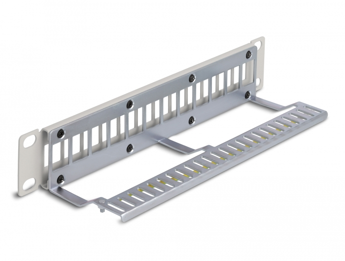Delock 66875 Keystone Patchpanel 12 Port 10" 1 HE mit Zugentlastung Grau