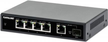 Intellinet Switch 4 x 10/100/1000 (PoE+) + 1 x Combo Gigabit SFP/RJ-45 (Uplink) (561822)