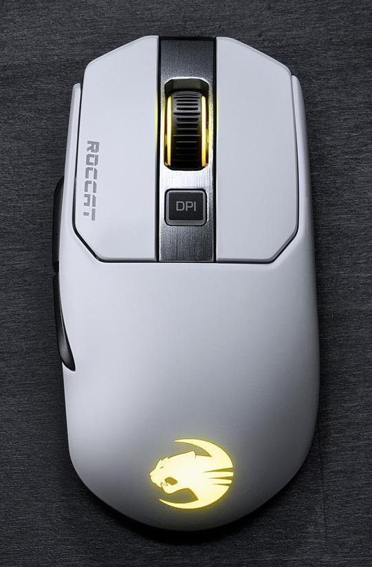 ROCCAT Kain 200 AIMO - Maus - optisch - kabellos, kabelgebunden - 2.4 GHz, USB 2.0 - weiß