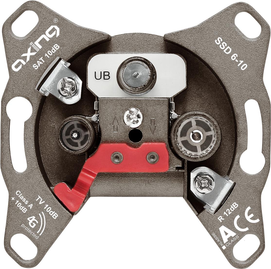 Axing SSD 6-10 SAT + TV + Radio Braun Steckdose (SSD 6-10)