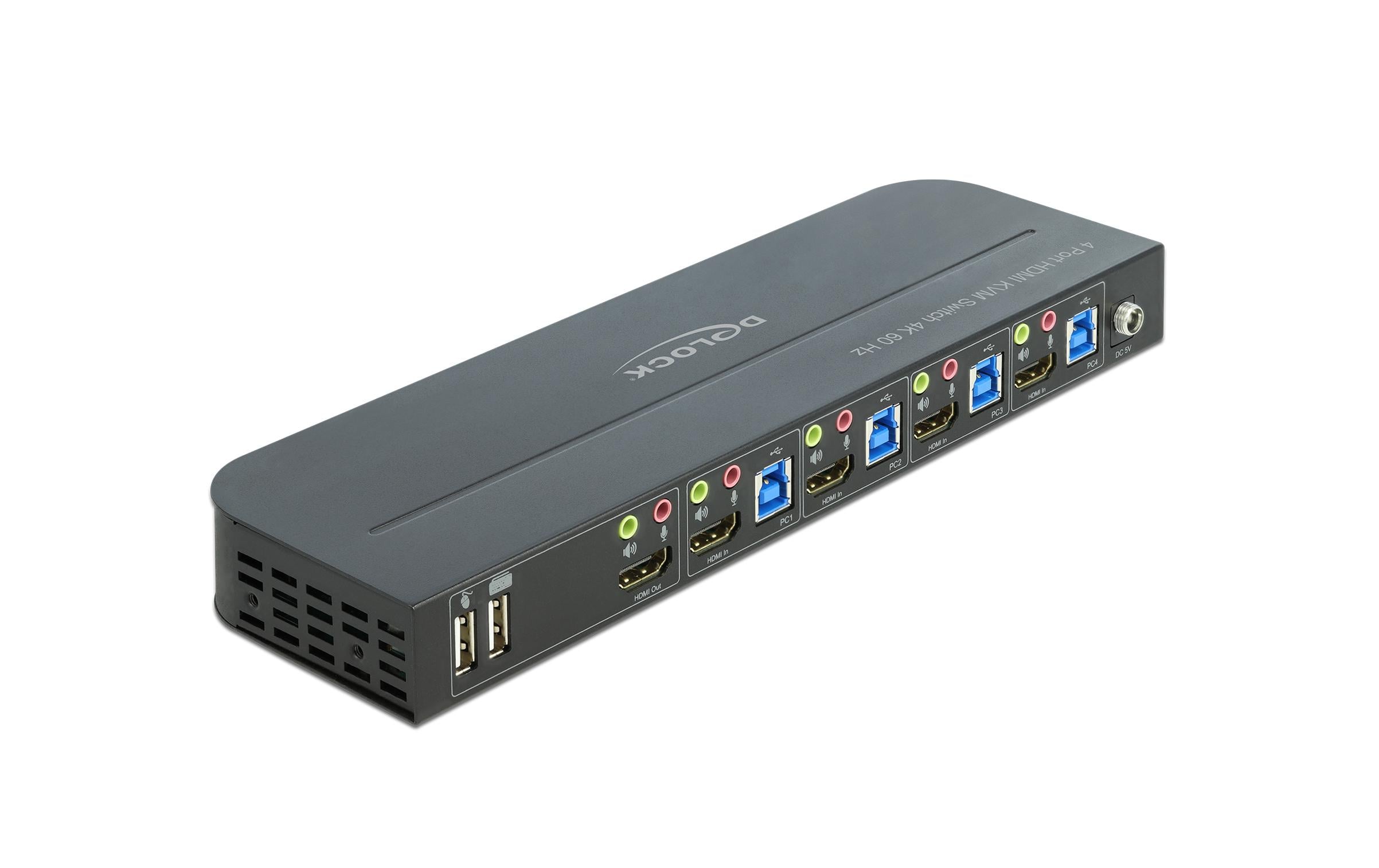Delock HDMI KVM-Switch 4K 60 Hz 4-Port USB 3.0 Schwarz