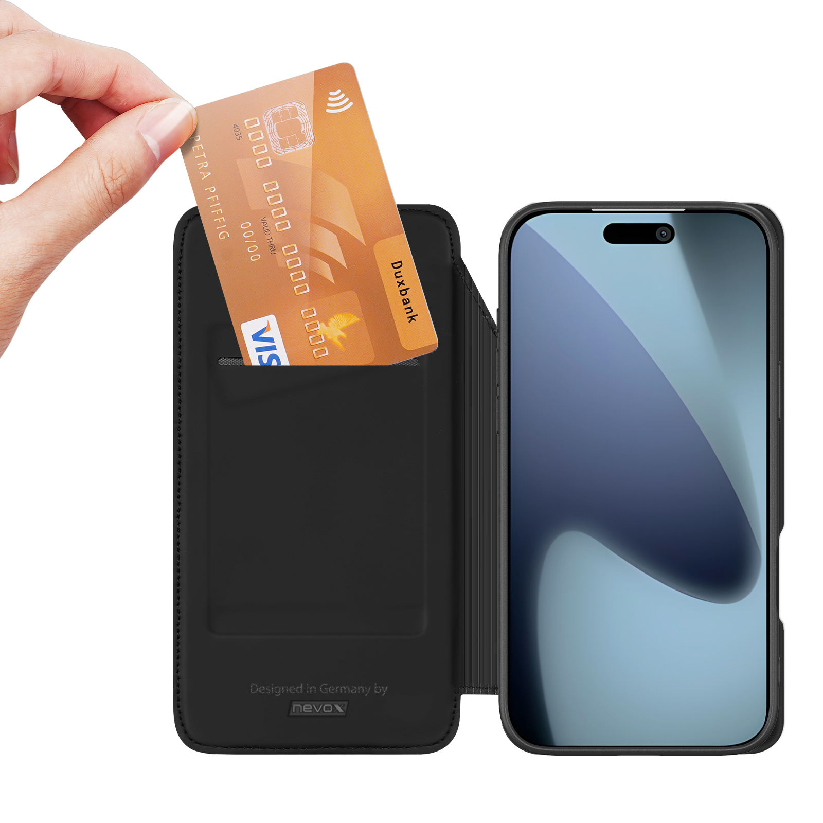 Nevox Vario Series Bookcase für iPhone 17 Pro 6,3" Schwarz