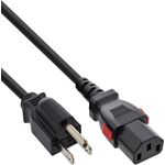 InLine Netzkabel Netzstecker USA auf Kaltgerätestecker C13 verriegelbar (16953U)
