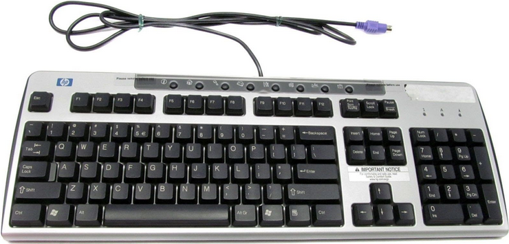 HP 323686-AA1 Tastatur PS/2 Schwarz - Silber (323686-AA1)