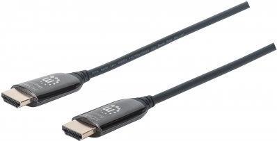 MANHATTAN Aktives optisches HDMI-Glasfaserkabel 4K@60Hz, AOC (Active Optical Cable), Kupfer-LWL-Hybrid, 2 x HDMI-Stecker, vergoldete Kontakte, geschirmt, schwarz, 70 m (355452)