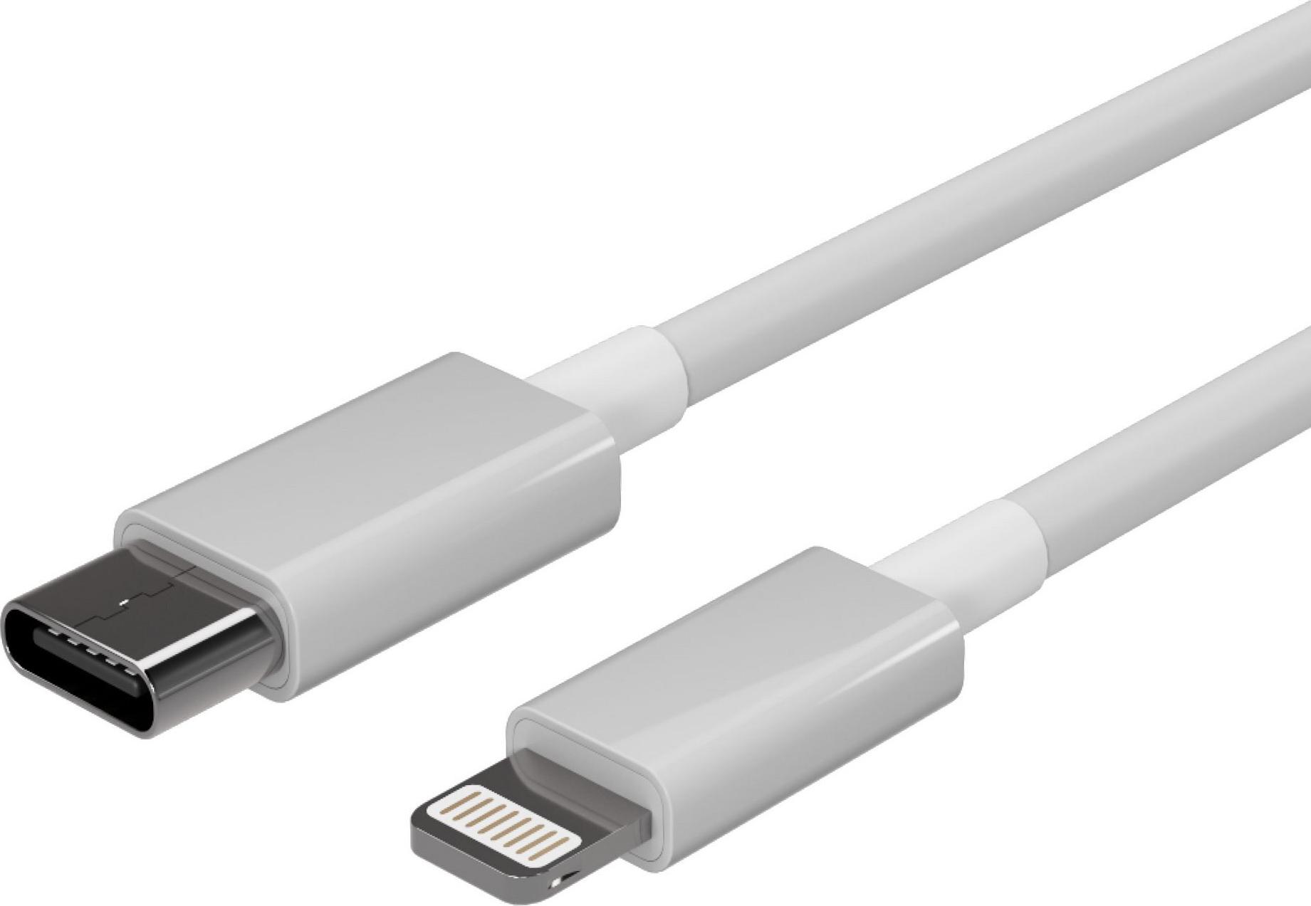 Flexline ®-USB Lade Kabel, USB-C Stecker auf 8-pin Stecker, PD, weiß, 1,5m (FL31-13052)
