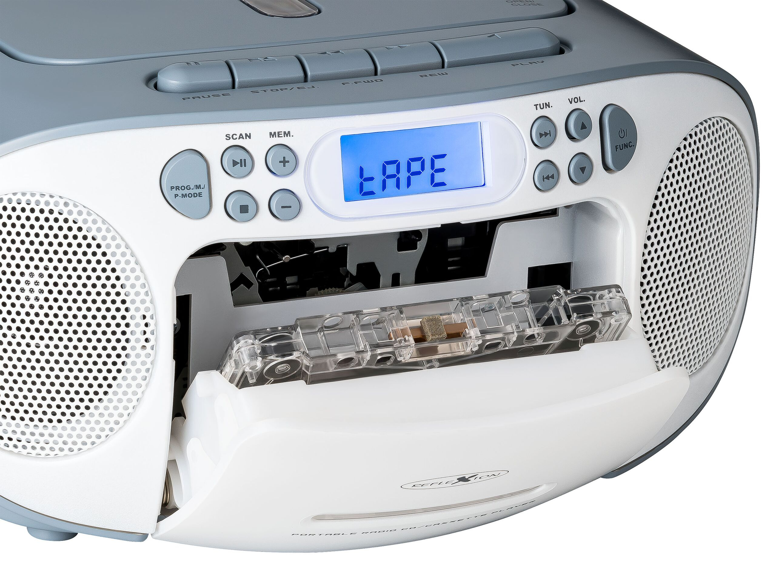 Reflexion RCR2260 Tragbarer CD-Player mit FM-Radio PLL 20 W Weiss Blau