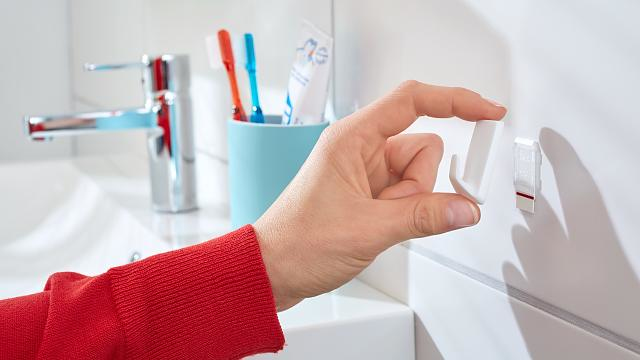 tesa Powerstrips 57072-00000 Handtuchhaken 3 Stück Weiß