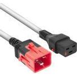 ACT Powercord C19 IEC Lock - C20 IEC Lock Dual Locking white 1 m, PC3635 (PL0011)