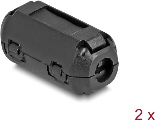 Delock Ferritkern / Ferritring für Rundkabel 3,5 mm 2 Stück schwarz (80943)
