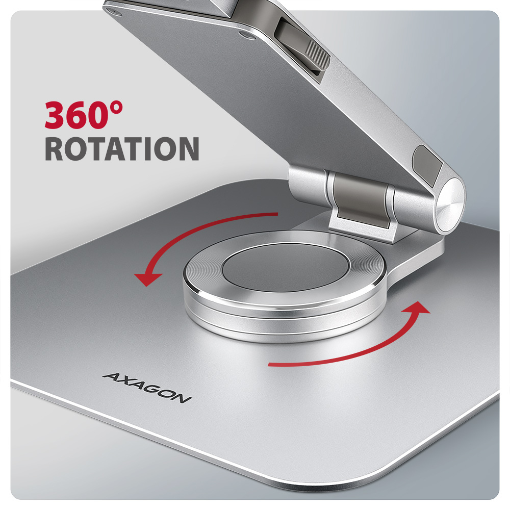 AXAGON STND-LR Notebook-Ständer 10″–17″ Aluminium Grau