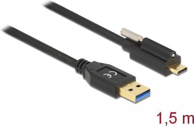 Delock USB-Kabel USB Typ A (M) bis USB-C (M) schraubbar (84028)