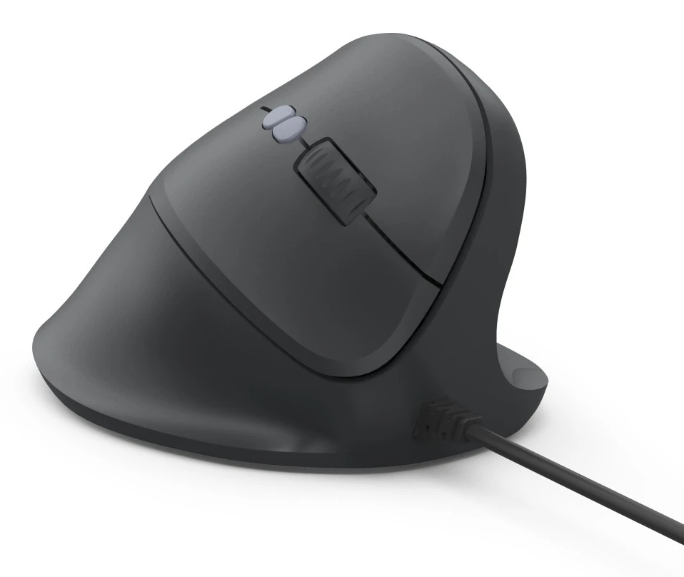 Hama ECM-500R Ergonomische Vertikalmaus Kabelgebunden USB-A 1800 DPI 7 Tasten Schwarz