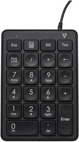 V7 USB NUMERIC KEYPAD 22 KEYS 6FT (KP350)