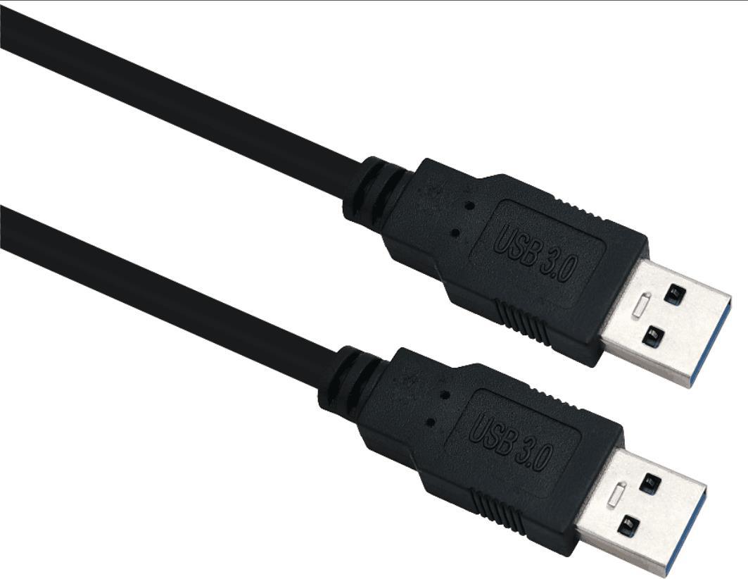 Helos Anschlusskabel, USB 3.0 A Stecker/A Stecker, 0,5m, schwarz USB 3.0 A St./A St. , Übertragungsrate: 5000 Mbit/s , Abwärtskompatibel , vergoldete Kontakte , Geflecht- und Folie-Schirmung , Haube: vergossen , ROHS 2.0 und REACH-konform , Farbe: schwarz (288320)