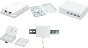 LogiLink FTTH Anschlussdose, 4-fach, Aufputz, weiß Aufputzdose für 4 SC-Simplex oder 4 LC-Duplex Kupplungen, - 1 Stück (FB1002)