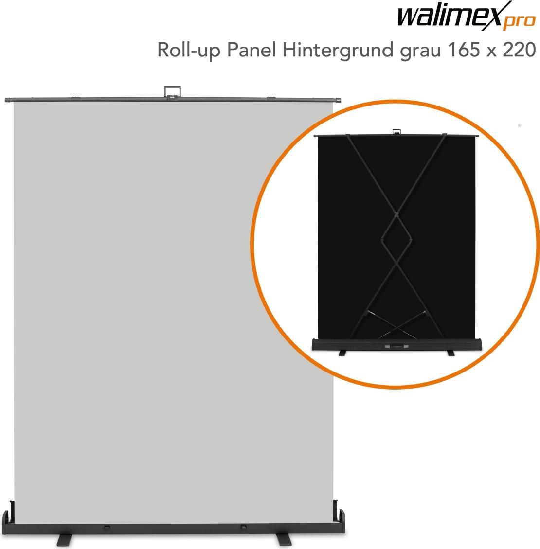 WALSER Walimex pro Roll-up Panel Hintergrund grau 165x220 (23207)