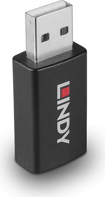 Lindy USB 2.0 Typ A an A Datenblocker mit Battery Charging 1.2 USB Typ A Stecker an A Kupplung (71263)