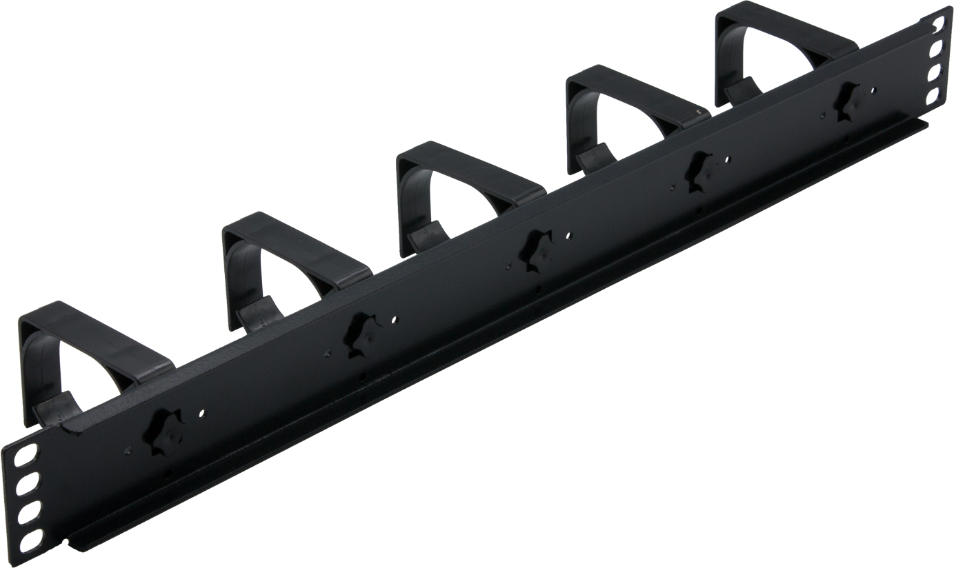 Rockstable RS19-03 1U 19" Kabelmanagementtafel 5-Fach Rangierpanel Schwarz