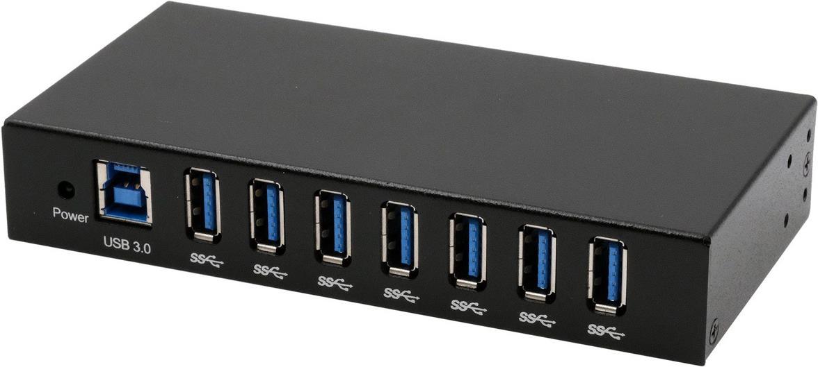 Exsys EX EX-11237HMS-2 - USB 3.0 7-Port Industrie-Hub 15 kV ESD Tisch Wand (EX-11237HMS-2)