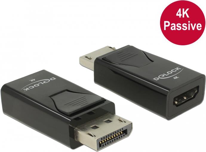 Delock Adapter DisplayPort 1.2 Stecker > HDMI Buchse 4K Passiv schwarz (65865)
