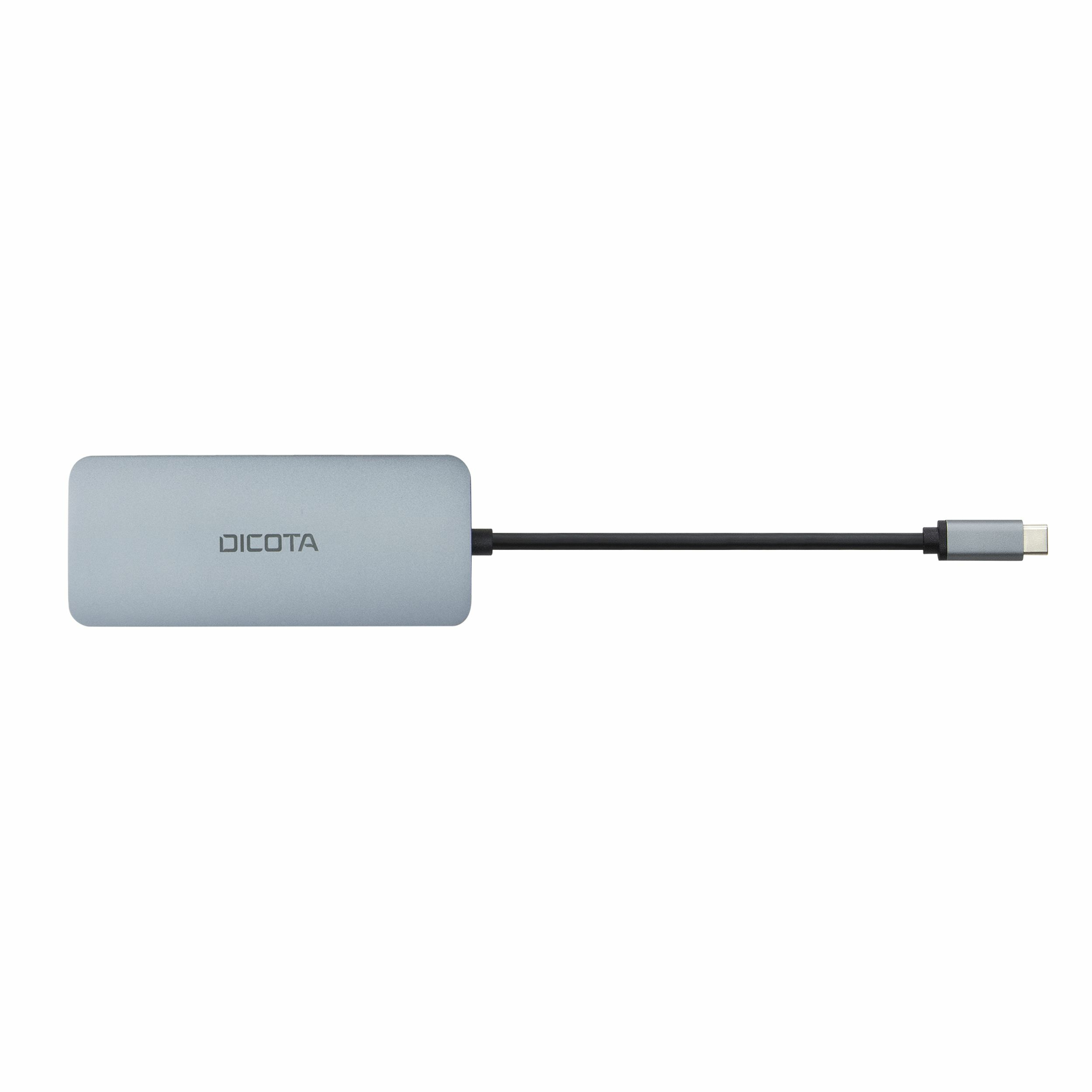 DICOTA D32062 USB-C Dockingstation 4K HDMI 100W PD Silber