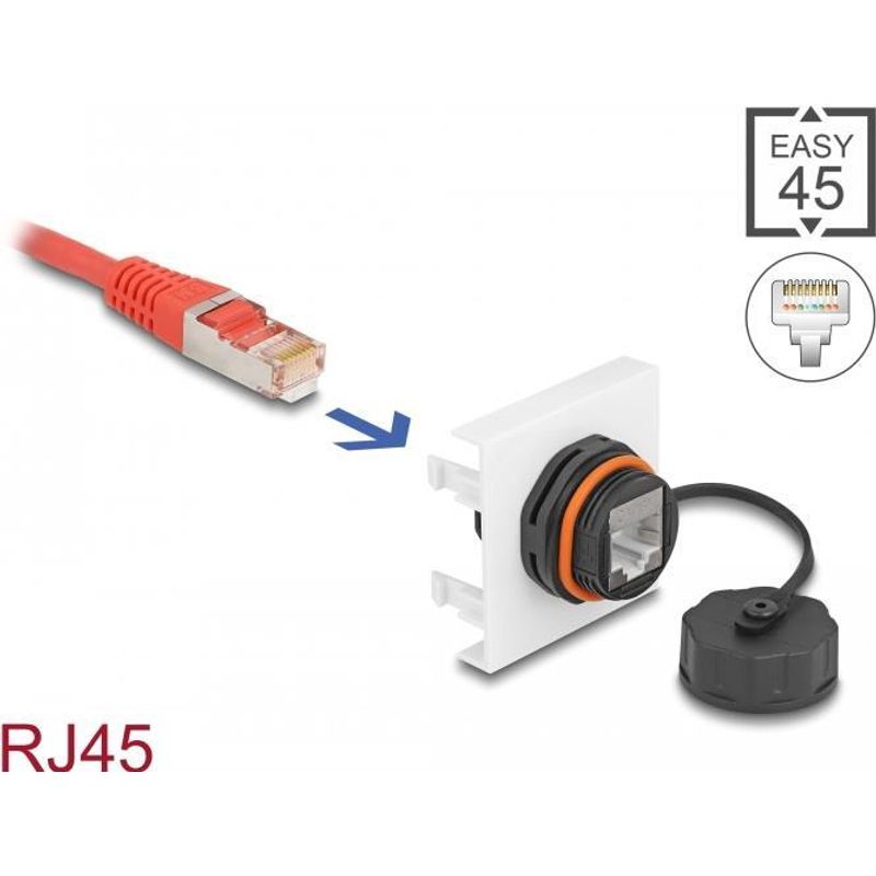 DeLOCK Easy 45 Modul Netzwerk RJ45 Cat.6A 45 x 45 mm 81411 