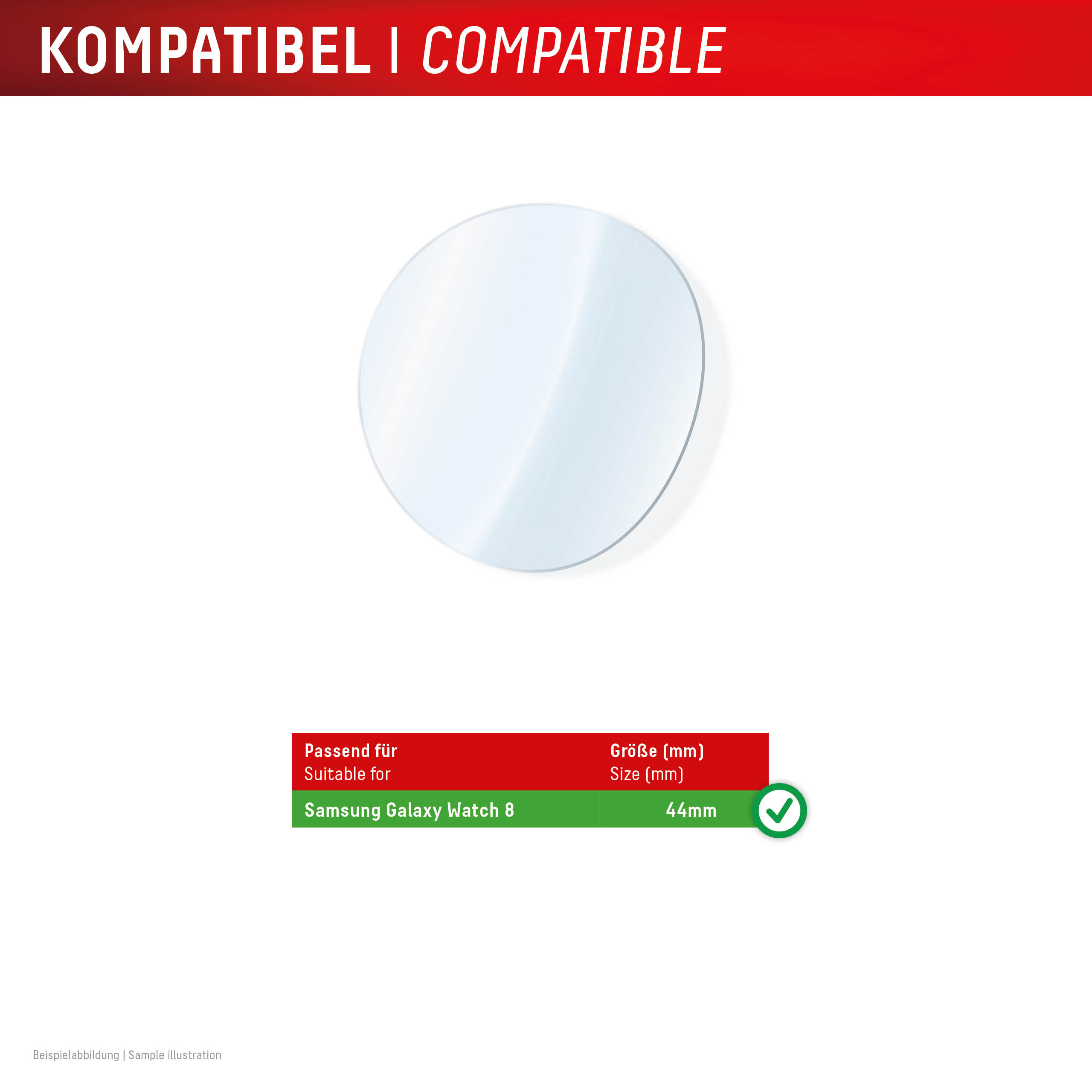 Displex DISPLEX Glass 9H Displayschutz Samsung Galaxy Watch8 44mm Transparent