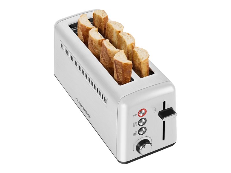 Riviera & Bar QGP480 Toaster 2 Schlitze XL Extralong Satin Stainless Steel