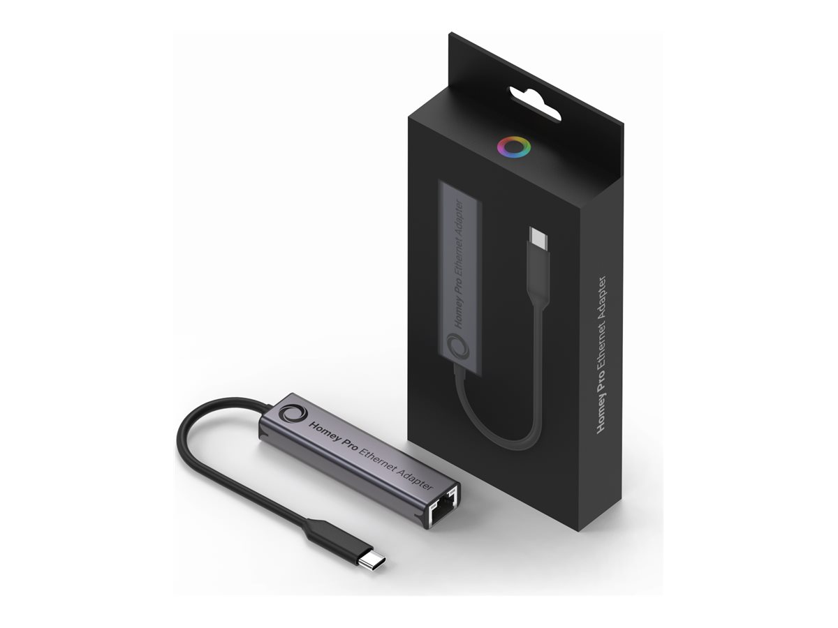 Homey Homey Pro Ethernet Adapter USB-C zu RJ45 Grau