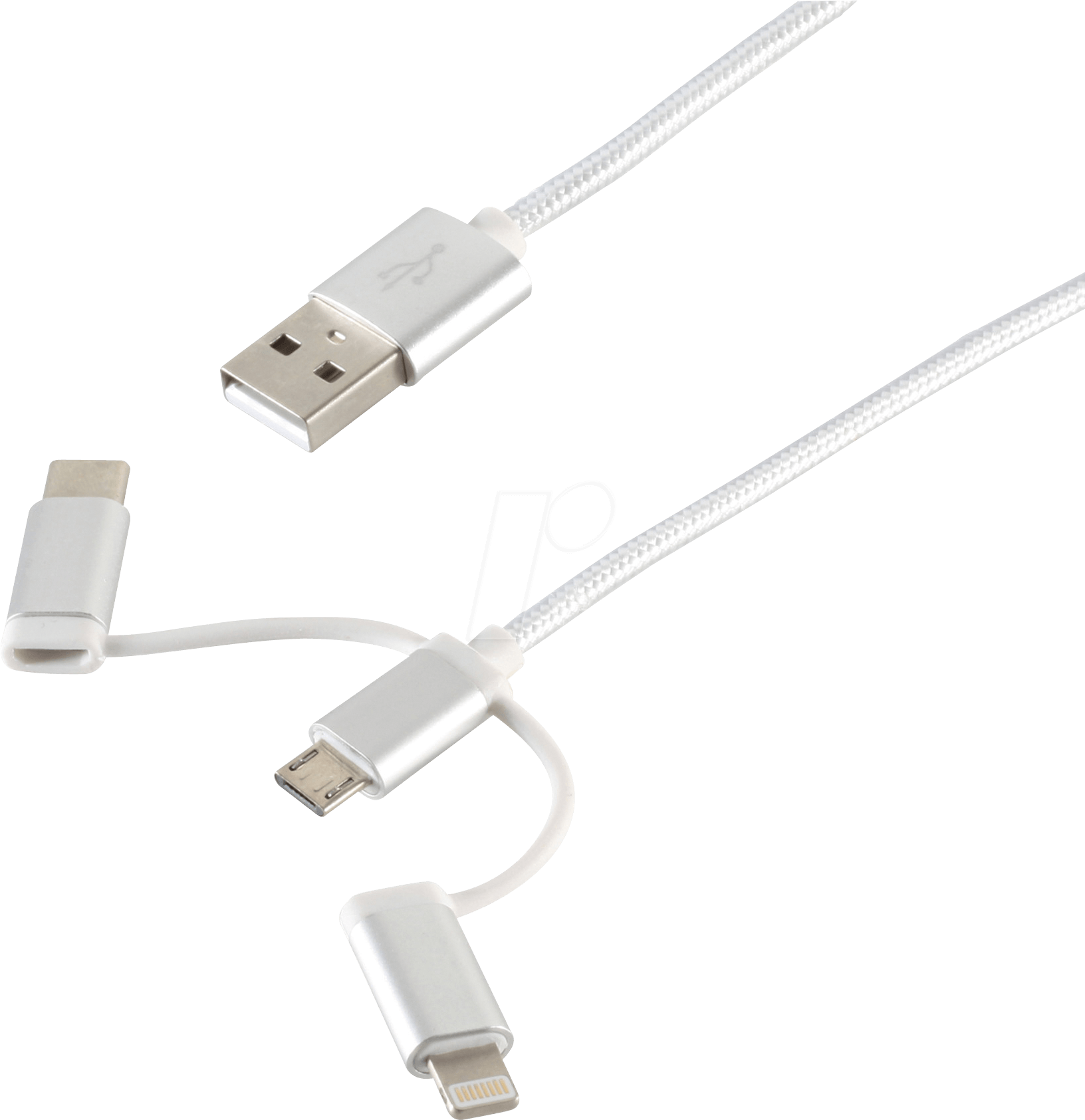 shiverpeaks BS14-50067 USB Kabel 1 m USB A USB C/Micro-USB B/Lightning Weiß (BS14-50067)