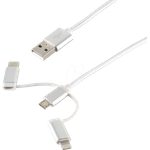 shiverpeaks BS14-50067 USB Kabel 1 m USB A USB C/Micro-USB B/Lightning Weiß (BS14-50067)