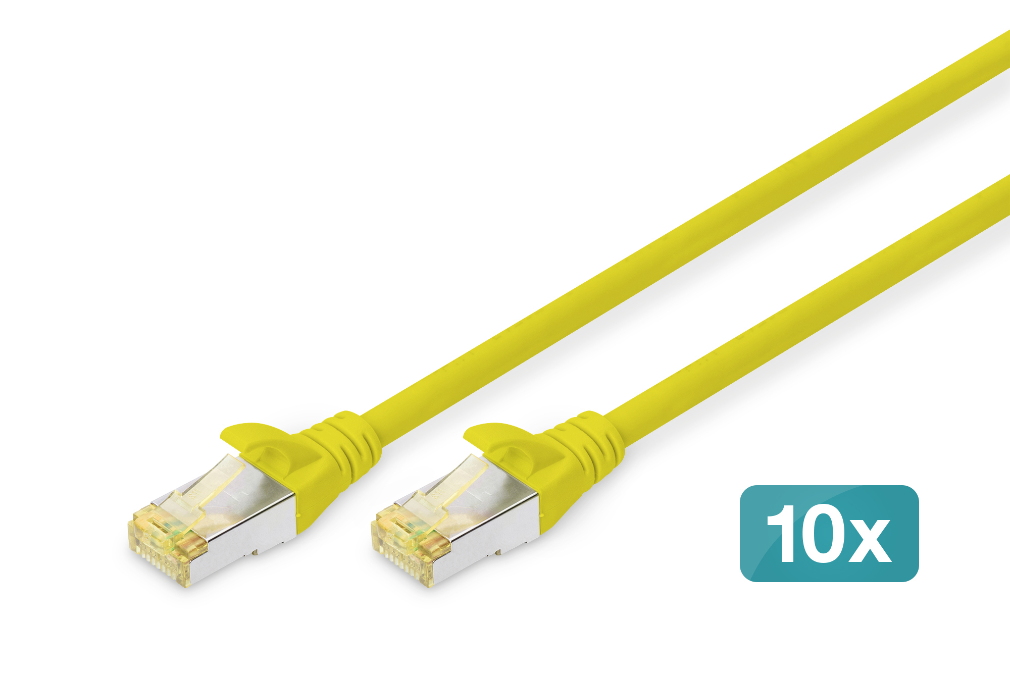 Digitus DIGITUS DK-1644-A-010-Y-10 Cat6a S/FTP Patchkabel 1 m RJ-45 Gelb (10 Stück)