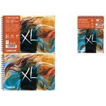 CANSON Skizzen- und Studienbuch XL SKIZZE Waves, DIN A5 90 g/qm, 80 Blatt, mit Spiralheftung, sehr stabile Rückseite - 1 Stück (C507803000)