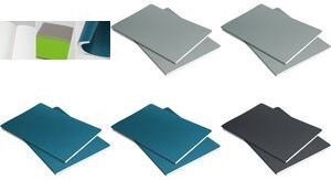 Sigel 2 Notizhefte Linescape DIN A5 kariert dunkelgrau hellgrau Softcover 68 - A5 (LS306)