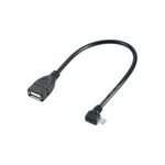 Renkforce USB 2.0 Anschlusskabel [1x USB 2.0 Stecker Micro-B - 1x USB 2.0 Buchse A] 0.10 m Schwarz mit OTG-Funktion, vergoldete St
