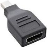 InLine® DisplayPort Konverter, mini DisplayPort Stecker auf HDMI Buchse, FullHD/60Hz, schwarz (17196D)