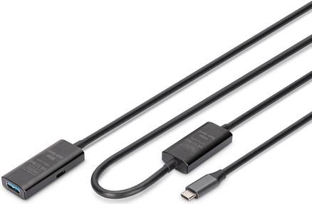 DIGITUS Aktives USB 3.2 Gen1 5G Verlängerungskabel, USB-C - USB-A, 10m (DA-73111)