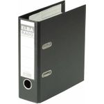 ELBA Ordner rado plast - DIN A5 hoch, Rückenbr.: 75 mm, sw schwarz, Einband außen / innen PVC, auswechselbares (10597 SW)