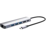 Manhattan 153959 laptop-dockingstation & portreplikator Kabelgebunden USB 3.2 Gen 1 (3.1 Gen 1) Type-C Silber (153959)