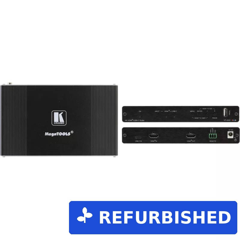KRAMER ELECTRONICS VP-424C - 18G 4K HDMI zu HDMI ProScale™ Digitaler Scaler mit HDMI- und USB-C-Eingängen (72-042490) (B-Ware)